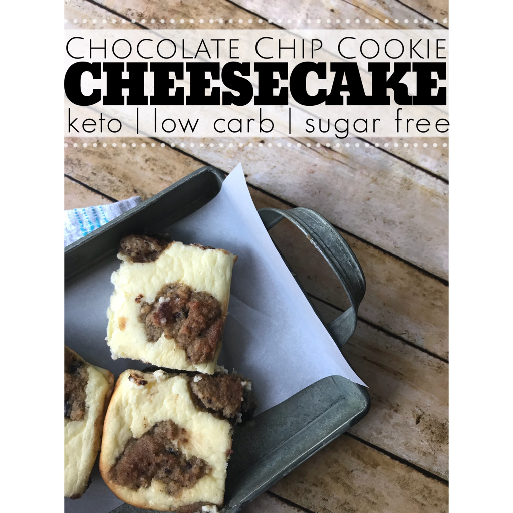 Chocolate Chip Cookie Cheesecake keto | low carb | sugar free