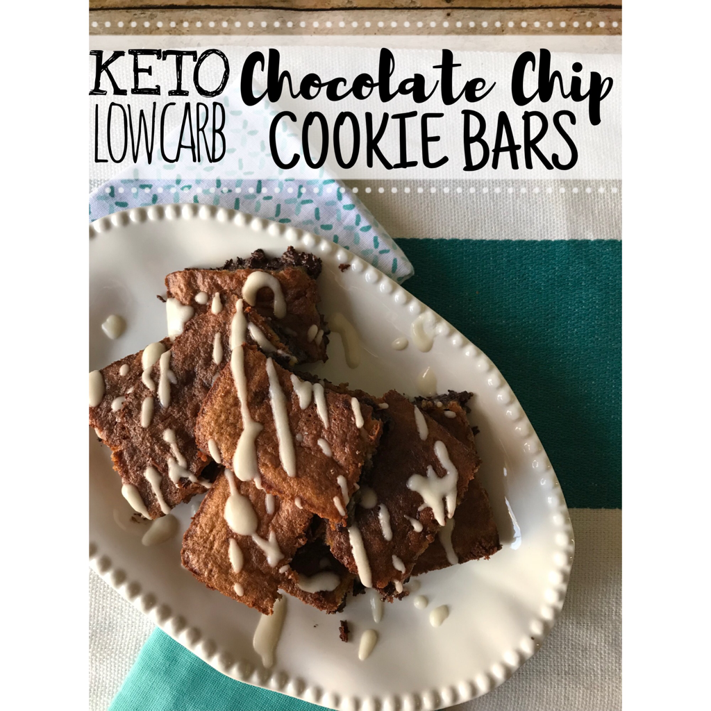 Chocolate Chip Cookie Bars Reduced Sugar Keto Friendly Low Carb
