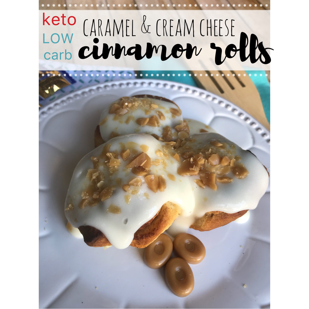 Keto Low Carb Cinnamon Rolls Caramel and Cream Cheese