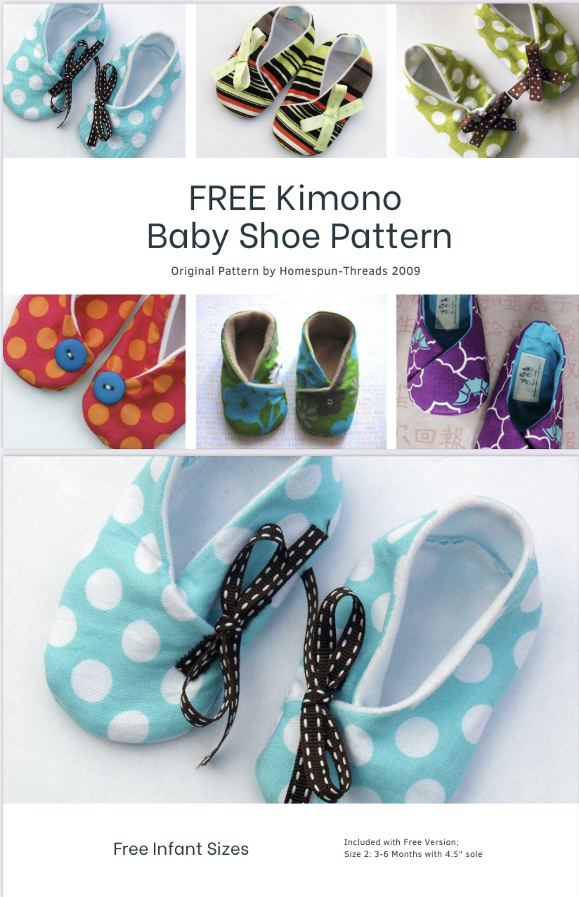 Free Baby Shoe Pattern Kimono style 